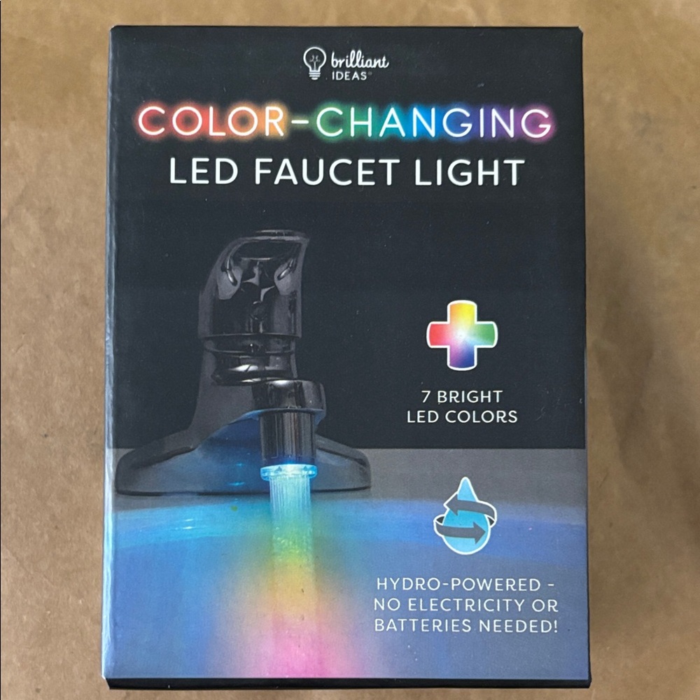 Urban outfitters Color-Changing LED Faucet Light - new in pkg hydropowered. GIFT